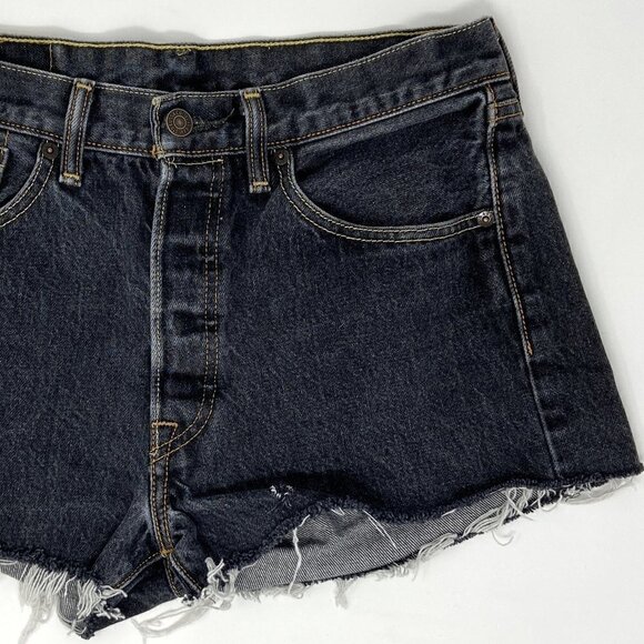 LEVI'S | Distressed Denim Cut-Off Shorts Black - Picture 8 of 8